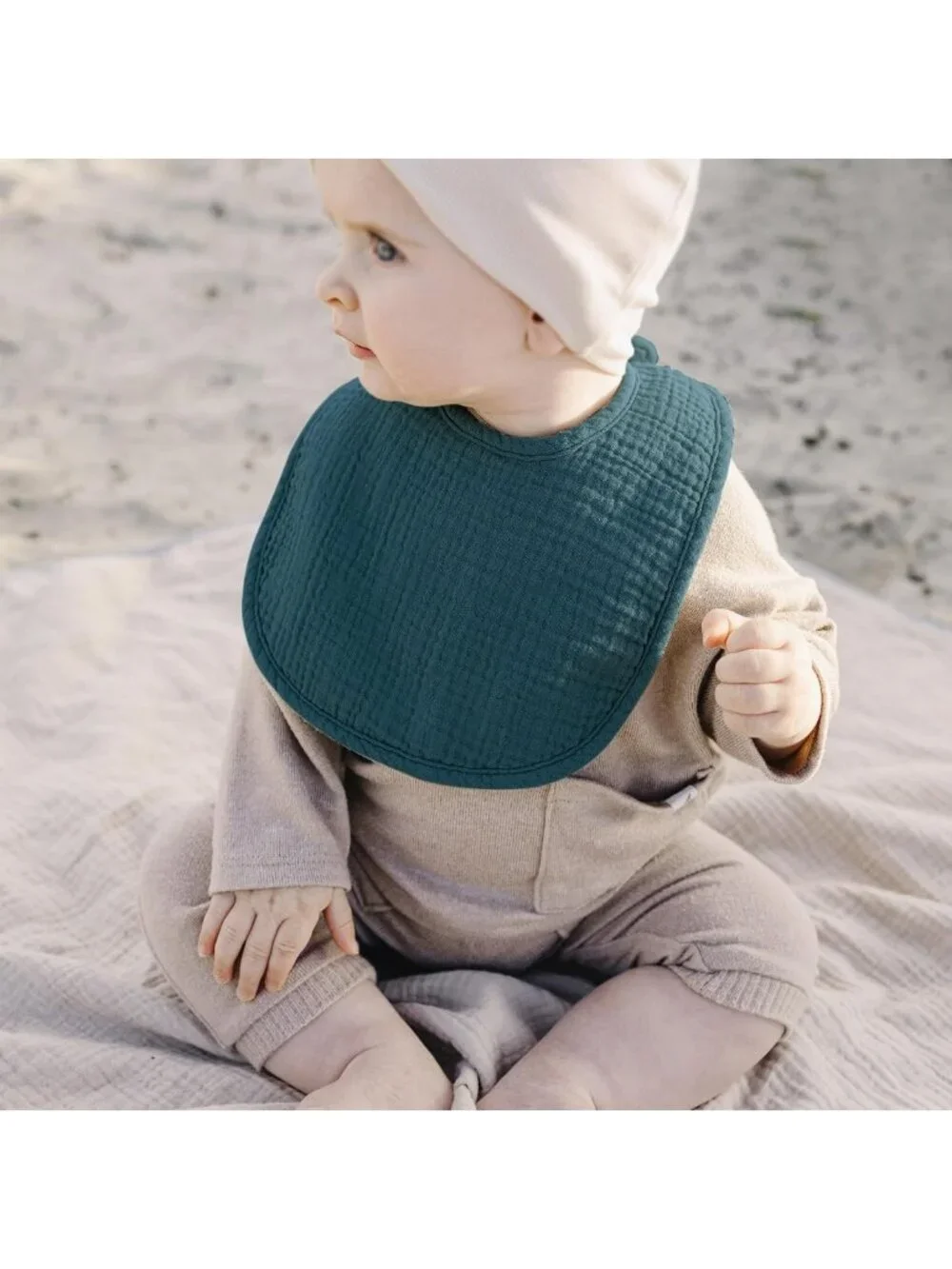 10-Pack Soft Cotton Muslin Baby Bibs, Bandana Style for Drooling & Teething